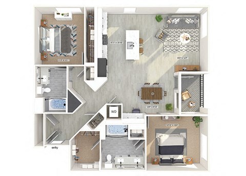 B4 Floorplan Image at Chroma Apartments in Canoga Park CA